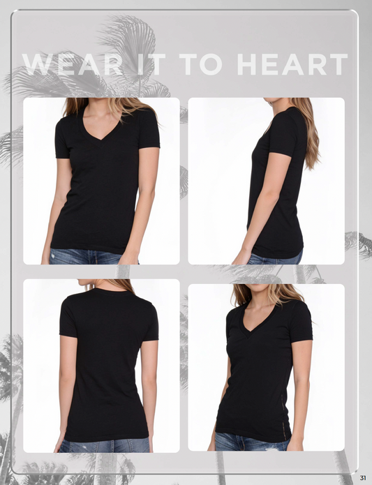 1212 - Women's Cotton V-NeckT-shirt