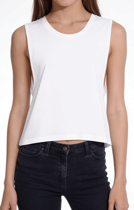 1151 - Women's Cotton Muscle Crop Tee