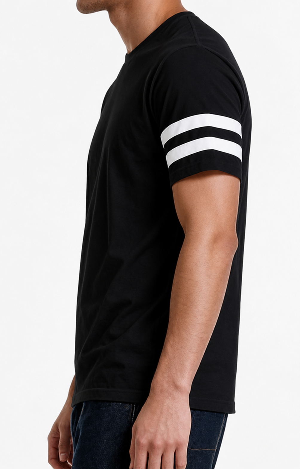 2430 - Men's CVC Stripe Varsity T-shirt