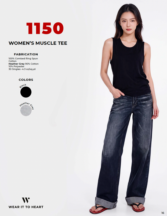 1150 - Women's Cotton Muscle Tee