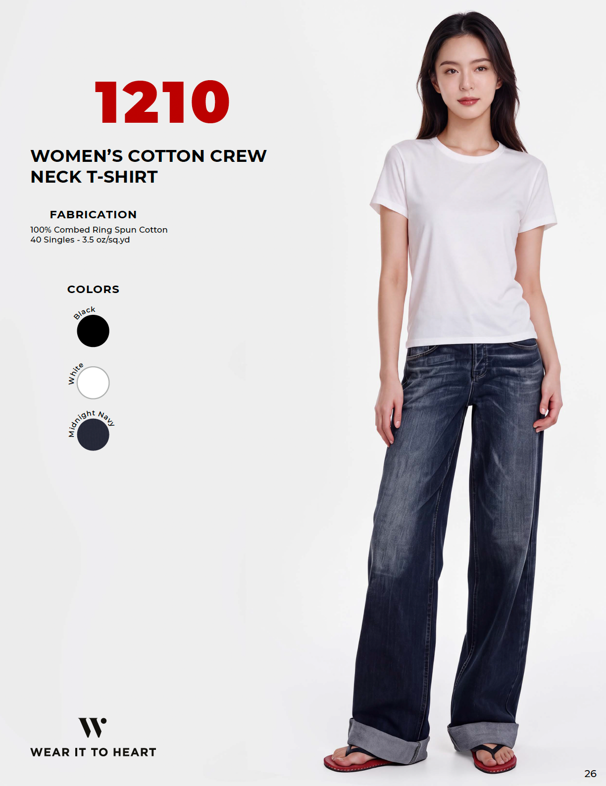 1210 - Women's Cotton Crew Neck T-shirt