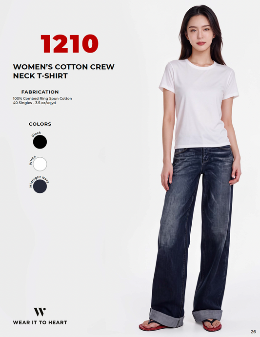 1210 - Women's Cotton Crew Neck T-shirt
