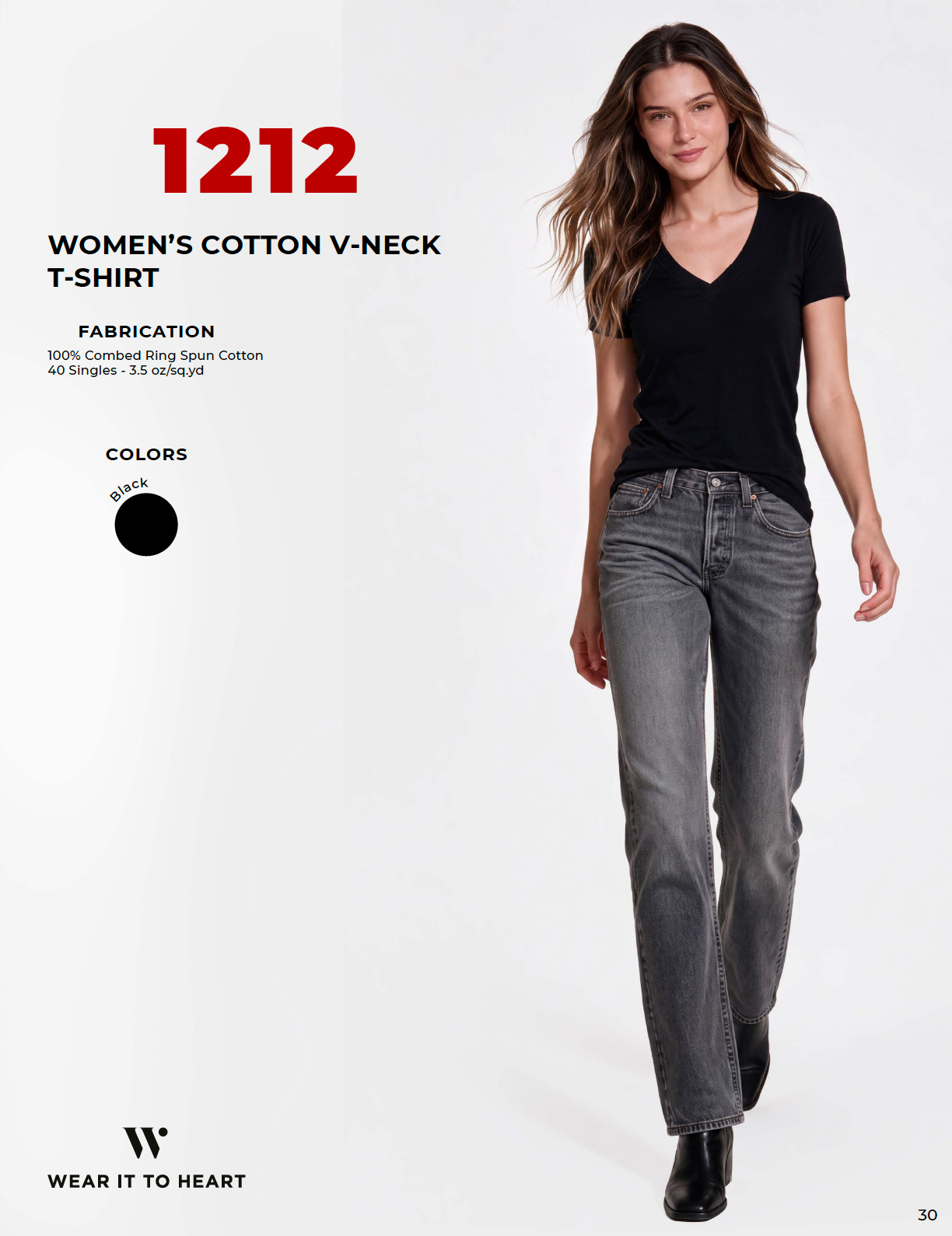1212 - Women's Cotton V-NeckT-shirt