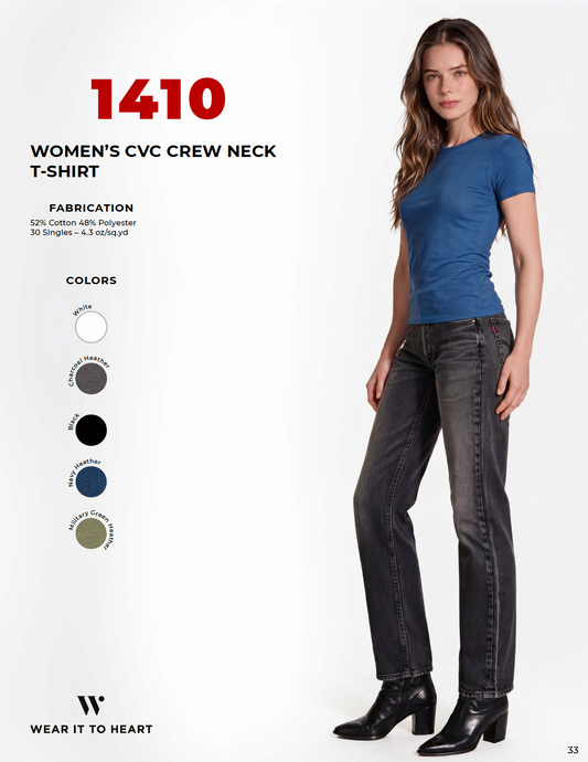 1410 - Women's CVC Crew Neck T-shirt