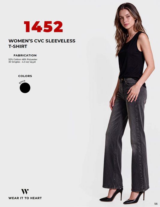 1452 - Women's CVC Sleeveless T-shirt