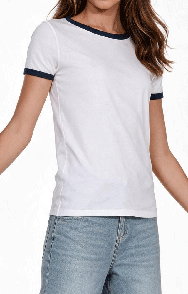 1431 - Women's CVC Ringer T-shirt