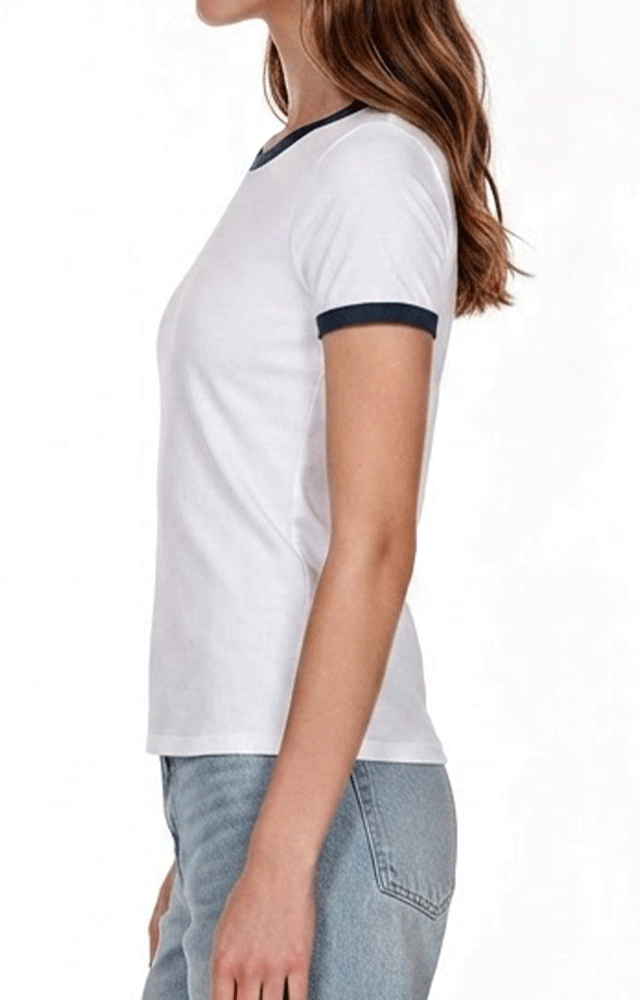 1431 - Women's CVC Ringer T-shirt