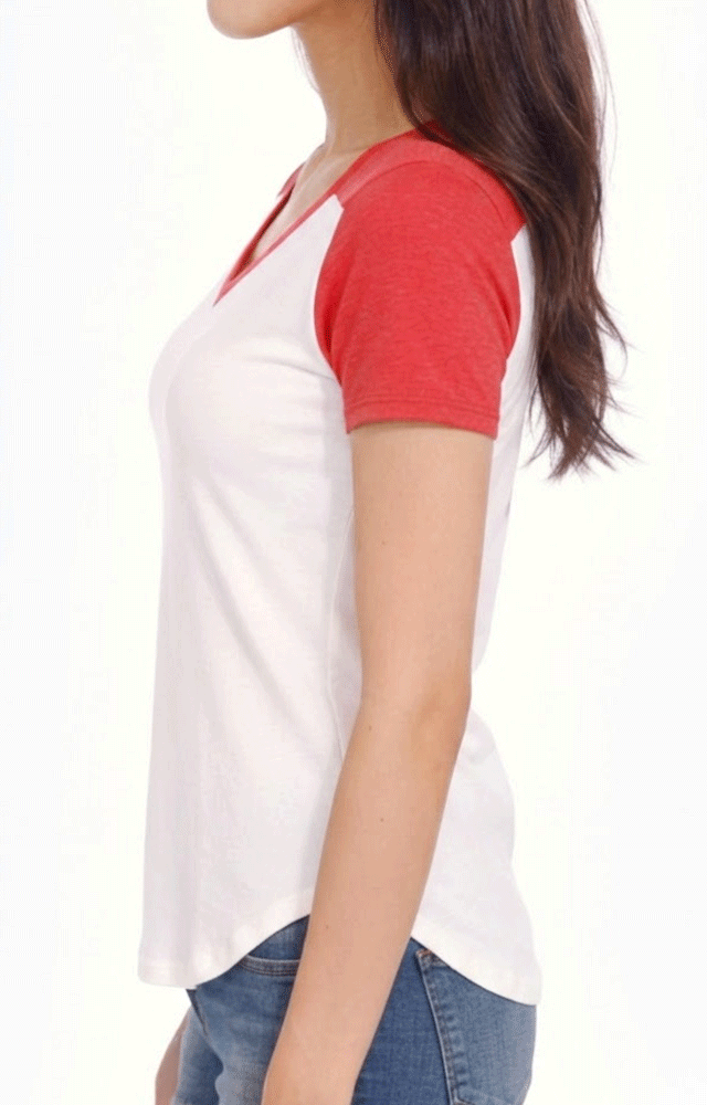 1432 - Women's CVC Varsity V-Neck T-shirt