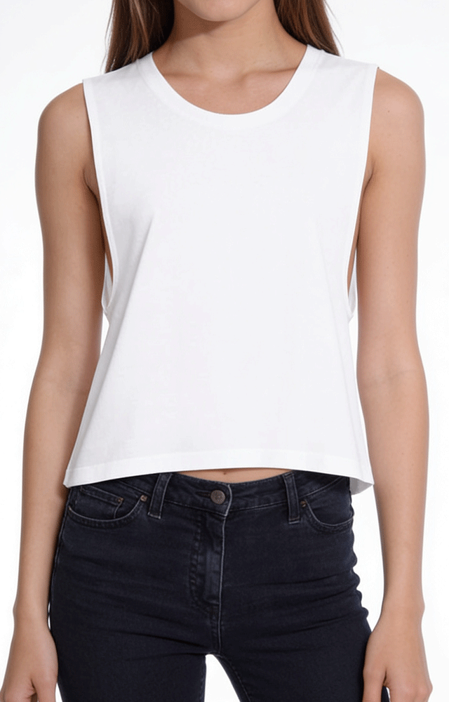 1151 - Women's Cotton Muscle Crop Tee