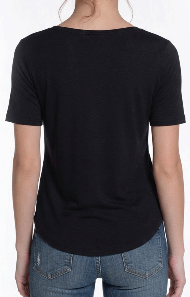 1422 - Women's CVC Slit V Neck