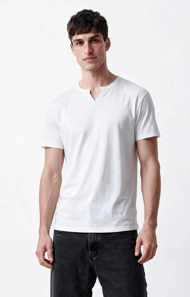 2422 - Men's Slit V-Neck